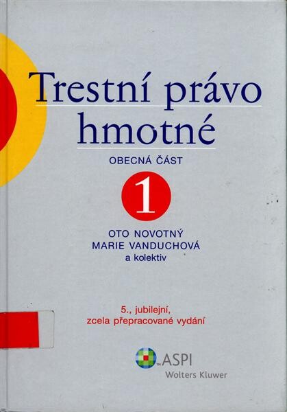 Trestní právo hmotné, sv. 1