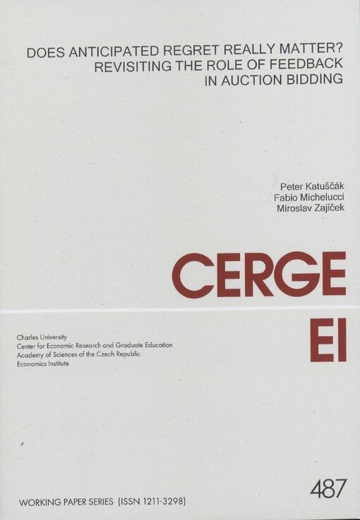 Does anticipated regret really matter? :revisiting the role of feedback in auction bidding