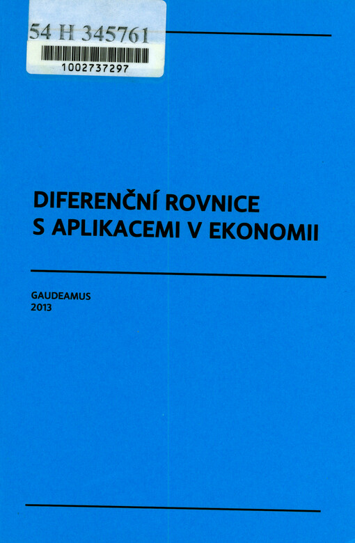 Diferenční rovnice s aplikacemi v ekonomii