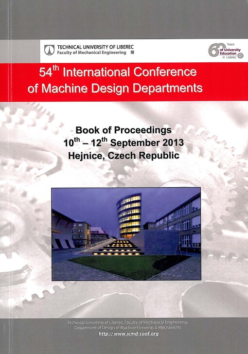 ICMD 2013 :book of proceedings of the 54th International Conference of Machine Design Departments