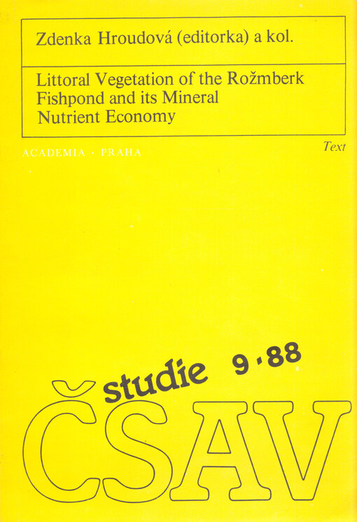 Littoral vegetation of the Rožmberk fishpond and its mineral nutrient economy