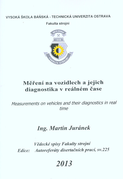 Měření na vozidlech a jejich diagnostika v reálném čase