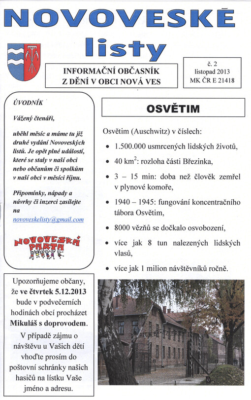 Novoveské listy :informační občasník z dění v obci Nová Ves
