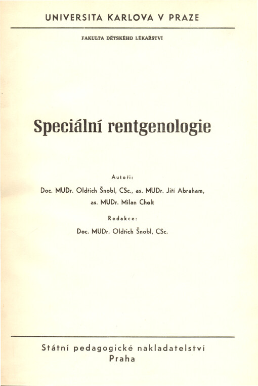 Speciální rentgenologie :