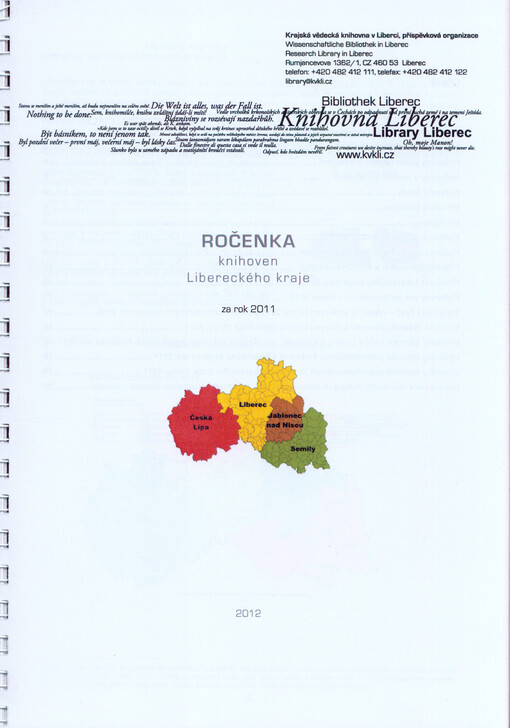 Ročenka knihoven Libereckého kraje za rok ...