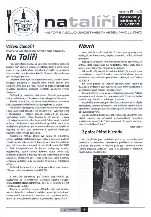 Na talíři :historie a současnost města Veselí nad Lužnicí