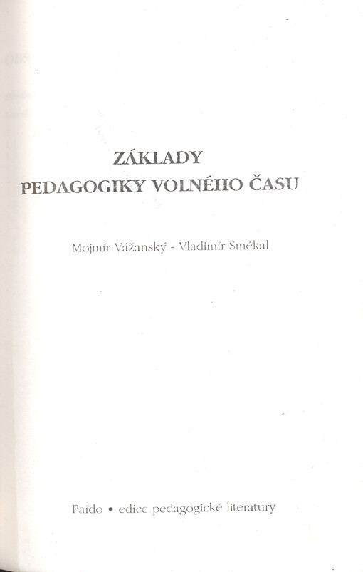 Základy pedagogiky volného času