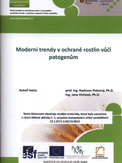 Moderní trendy v ochraně rostlin vůči patogenům :odborný kurz