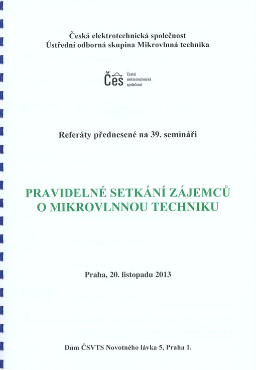 Pravidelné setkání zájemců o mikrovlnnou techniku : referáty přednesené na ... semináři : Praha ...