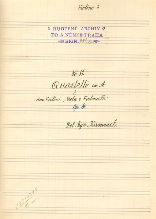 Quartetto No. 6 in A, op. 4 á due violini, viola e violoncelle /