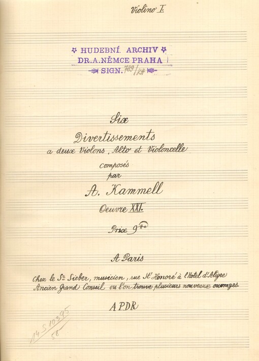Six divertissements, oeuv. 21 a deux violons, alto et violoncelle /