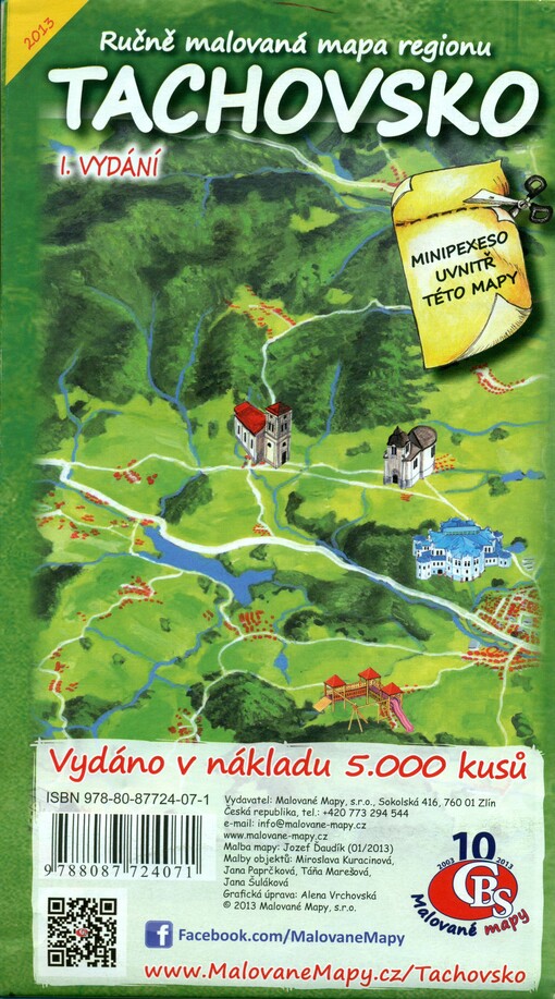 Ručně malovaná mapa regionu Tachovsko