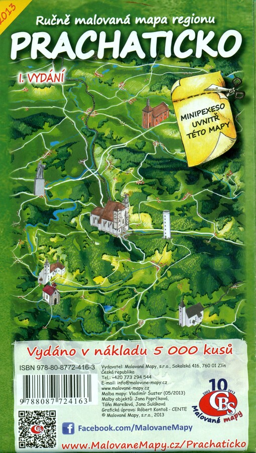 Ručně malovaná mapa regionu Prachaticko