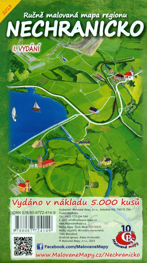 Ručně malovaná mapa regionu Nechranicko