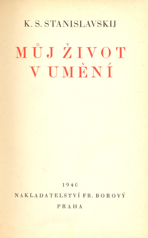 Můj život v umění