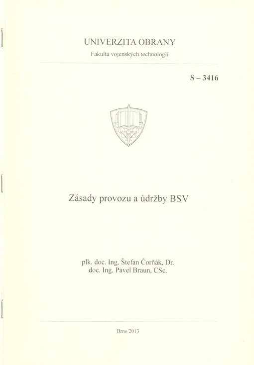 Zásady provozu a údržby BSV