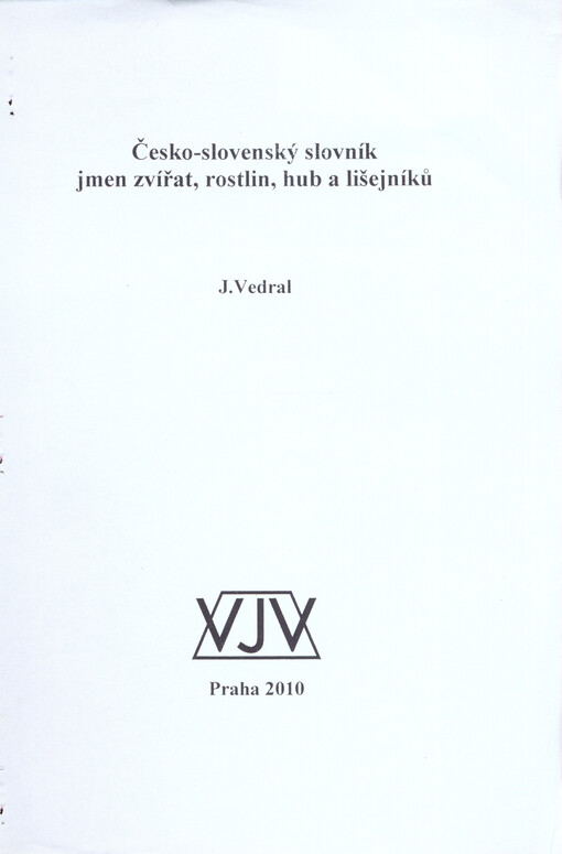 Česko-slovenský slovník jmen zvířat, rostlin, hub a lišejníků