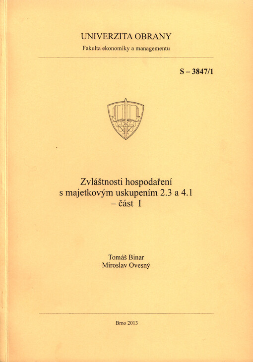 Zvláštnosti hospodaření s majetkovým uskupením 2.3 a 4.1. :studijní texty