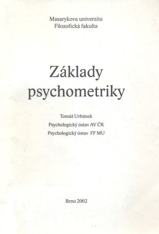 Základy psychometriky