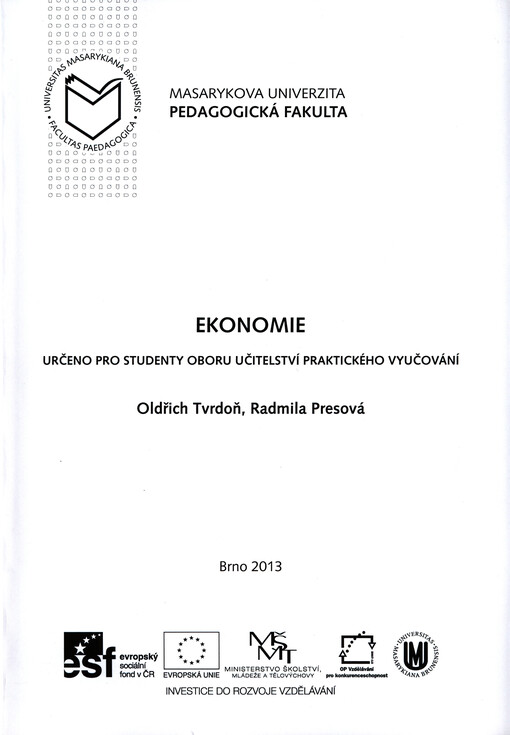 Ekonomie :určeno pro studenty oboru Učitelství praktického vyučování