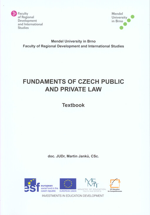 Fundaments of Czech public and private law :textbook