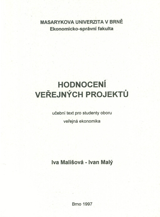 Hodnocení veřejných projektů