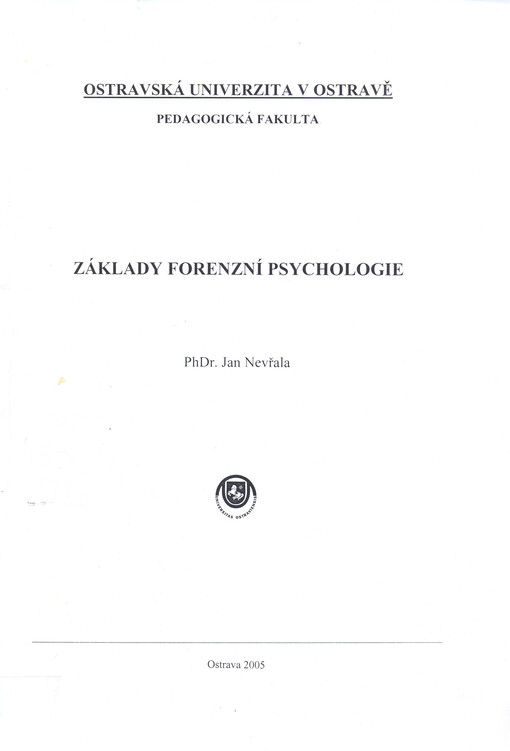 Základy forenzní psychologie