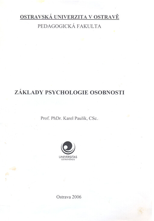 Základy psychologie osobnosti