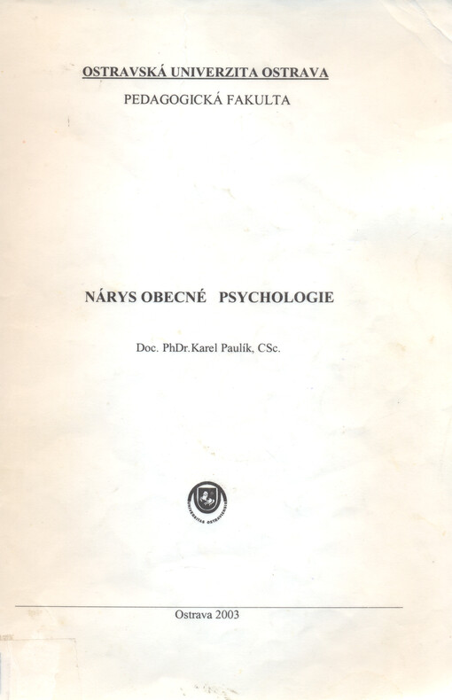 Nárys obecné psychologie