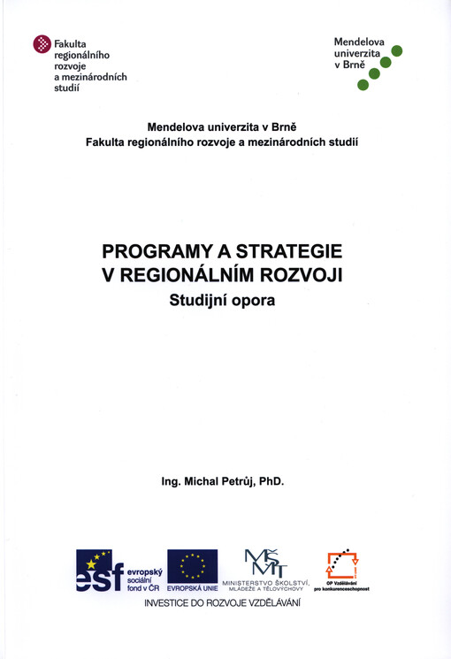 Programy a strategie v regionálním rozvoji: studijní opora