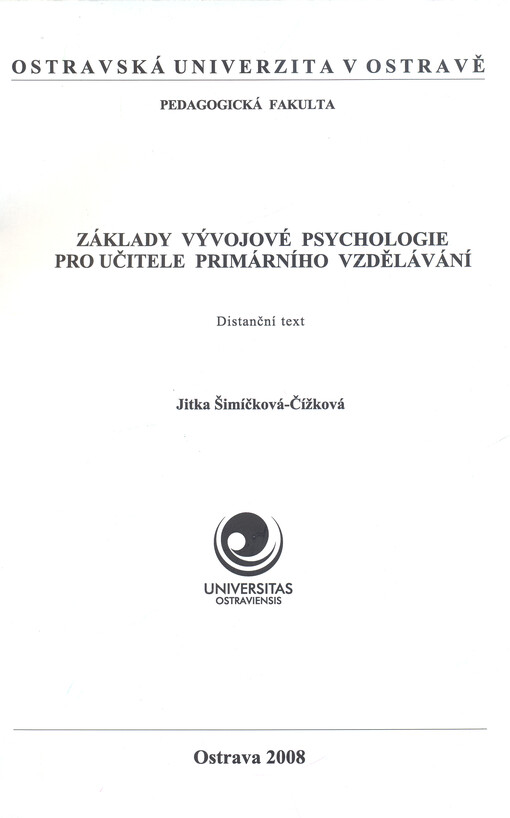 Základy vývojové psychologie pro učitele primárního vzdělávání: distanční text