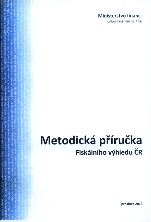 Metodická příručka Fiskálního výhledu ČR