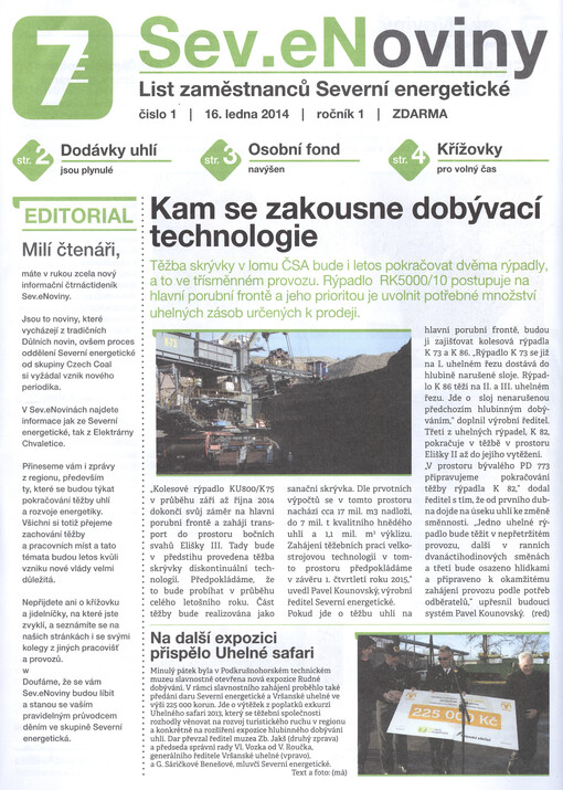 Sev.eNoviny : list zaměstnanců Severní energetické