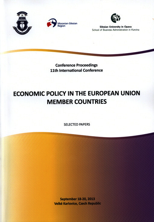 Economic Policy in the European Union Member Countries : proceedings of the ... international scientific conference : selected papers ...