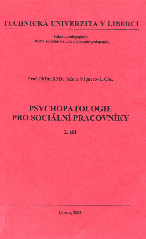 Psychopatologie pro sociální pracovníky