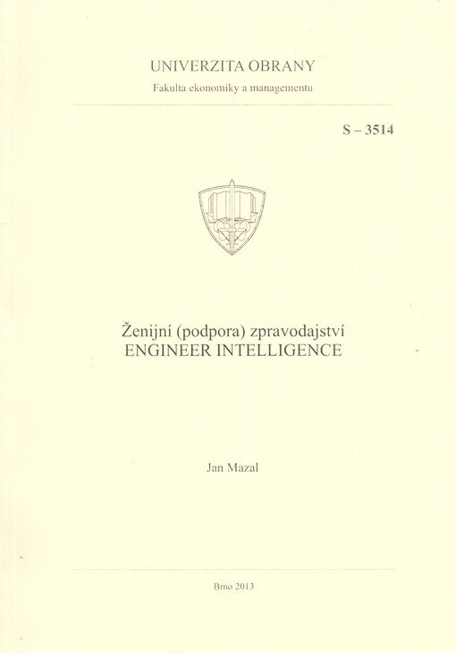 Ženijní (podpora) zpravodajství - Engineer Intelligence :studijní text