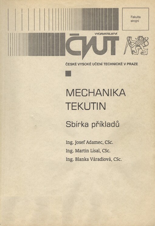 Mechanika tekutin :sbírka příkladů