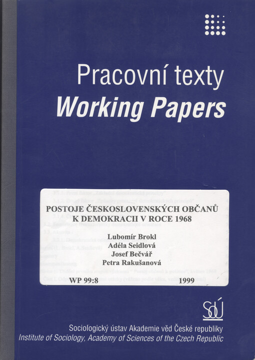 Postoje československých občanů k demokracii v roce 1968