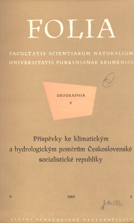 Příspěvky ke klimatickým a hydrologickým poměrům Československé socialistické republiky