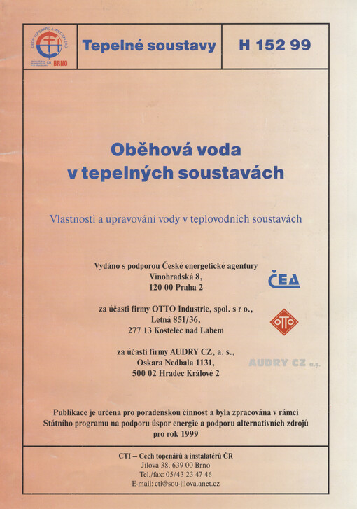 Oběhová voda : vlastnosti a upravování vody v teplovodních soustavách : příručka