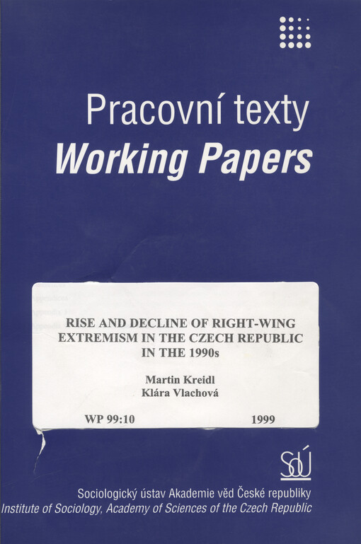 Rise and decline of right-wing extremism in the Czech Republic in the 1990s