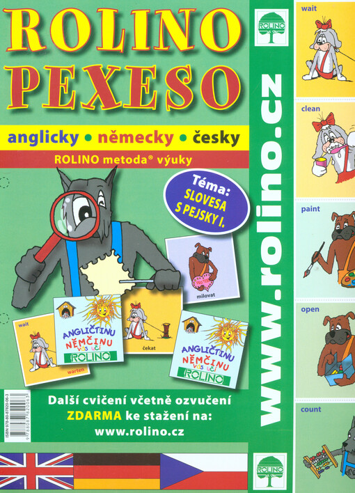 Rolino pexeso,anglicky - německy - česky /Slovesa s pejsky I