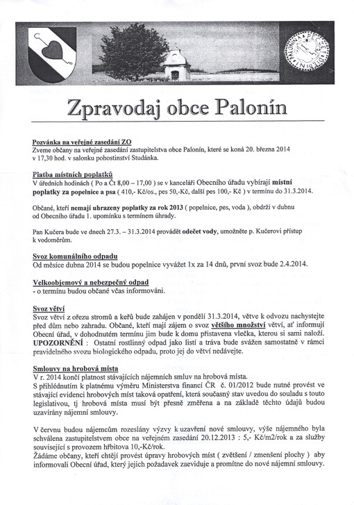 Zpravodaj obce Palonín