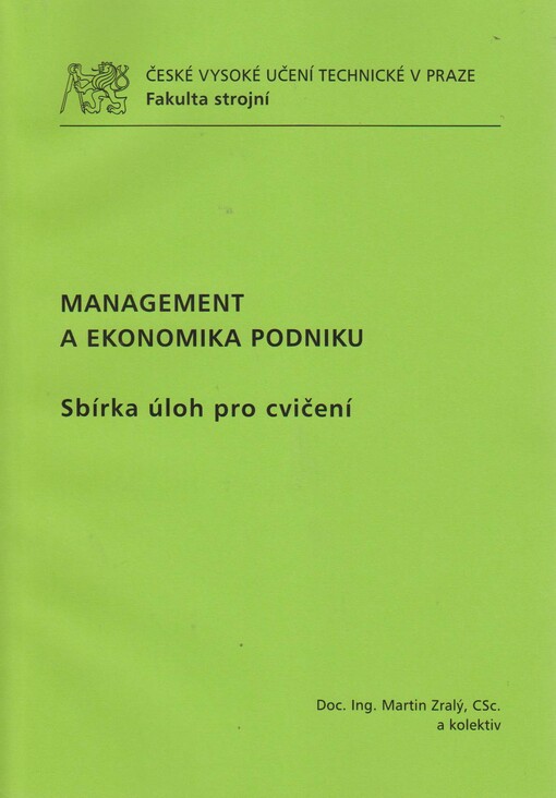 Management a ekonomika podniku :sbírka úloh pro cvičení