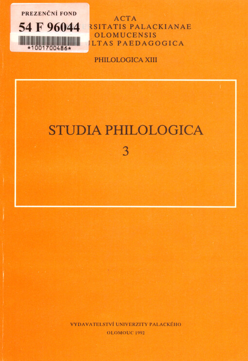 Acta Universitatis Palackianae Olomucensis. Facultas paedagogica. Philologica