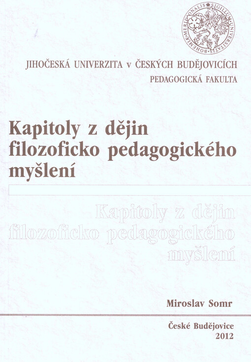 Kapitoly z dějin filozoficko pedagogického myšlení    