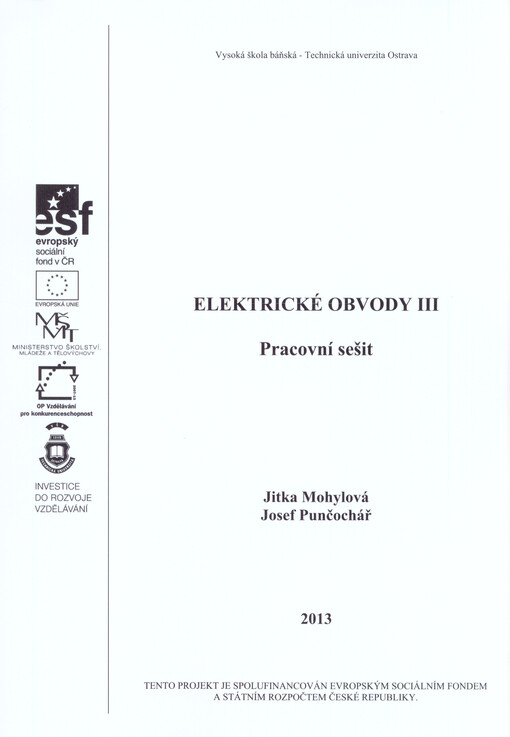 Elektrické obvody III :pracovní sešit