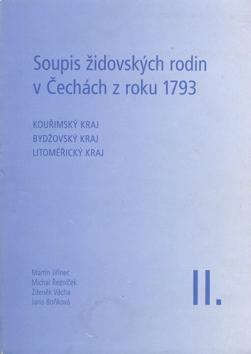 Soupis židovských rodin v Čechách z roku 1793