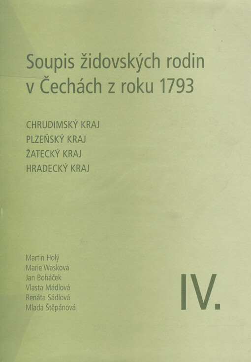 Soupis židovských rodin v Čechách z roku 1793