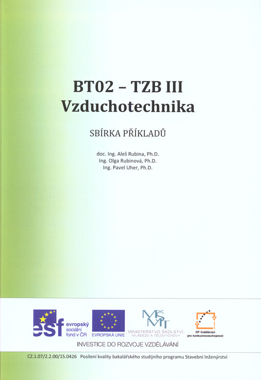 BT02 - TZB III _ Vzduchotechnika :sbírka příkladů